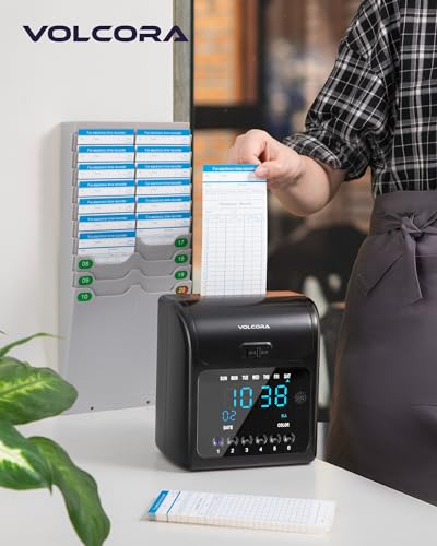 Volcora Expandable Time Card Rack 20 Pockets, Time Card Holder Wall Mount with 20 Number Stickers and 2 Screws, for Attendance Recorder - Image 5