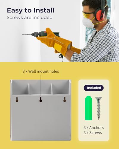 Volcora Expandable Time Card Rack 20 Pockets, Time Card Holder Wall Mount with 20 Number Stickers and 2 Screws, for Attendance Recorder - Image 3