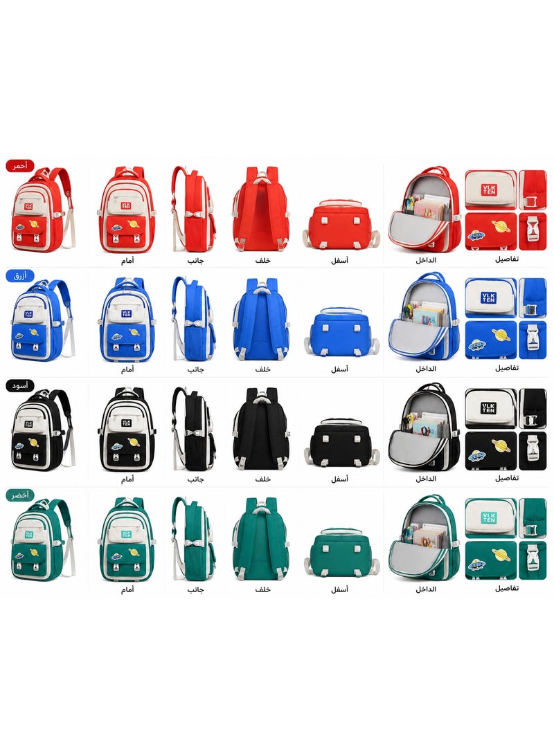 Unisex children's school backpack – large, multi-pocket, lightweight school bag – stylish and comfortable back-to-school bag for elementary and middle school students. - Image 2