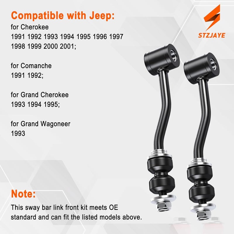 STZJAYE Sway Bar Link Front 2 Pcs K3174, Front Sway Bar Links for-Jeep for Cherokee for Comanche for Grand Cherokee for Grand Wagoneer, Automotive Replacement Sway Bar Link Kits, Stabilizer Bar Link - Image 4
