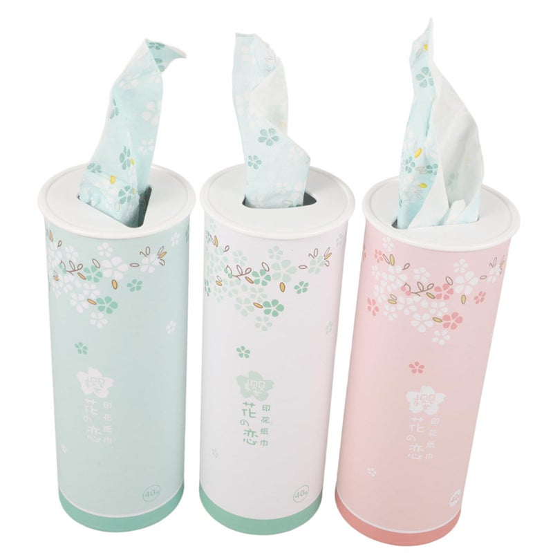 3Pcs Car Tissue Cylinder Compact Cup Holder Facial Wipes - Image 2