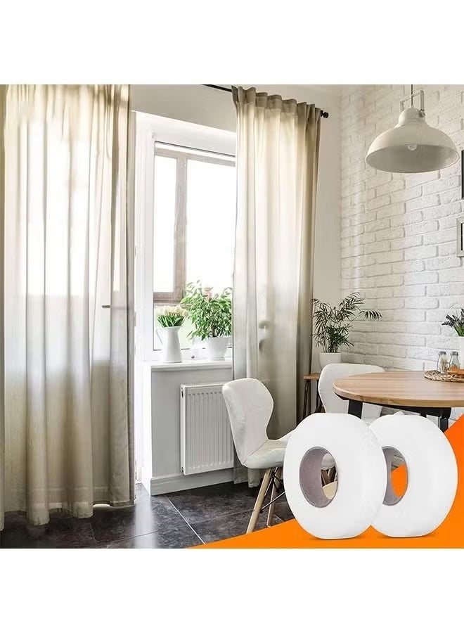 MUMO 4-Roll Double Sticky Iron-On Fabric Tape, White Iron-On Fabric Tape Heavy Duty Fusible Adhesive Hemming Strip to Repair Curtains Clothes Pants Pillow Case, No Sewing (0.78-inch, 63M) - Image 3