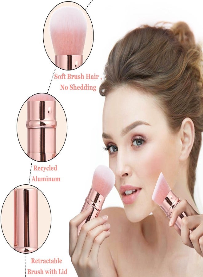 Keriloo Retractable Makeup Brush 2 Pack, Travel Kabuki Powder Makeup Brush, Foundation Face Blush Brushes for Blending Liquid, Blush, Bronzer, Buffing, Sunscreen,Flawless Cosmetics - Image 4