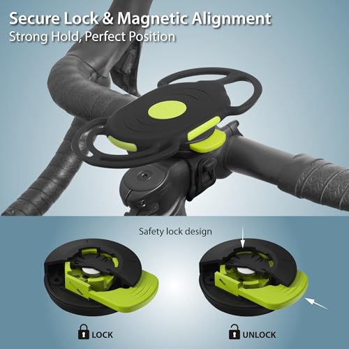 BONE Bike Tie Connect Kit 3, Magnetic Bicycle Phone Mount for Stem, Detachable & 360° Rotatable Silicone MTB Holder, Cycling Phone Carrier for iPhone & 4.7"–7.2" Smartphones (Magnetic - Stem) - Image 3