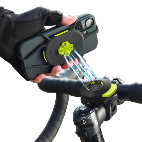BONE Bike Tie Connect Kit 3, Magnetic Bicycle Phone Mount for Stem, Detachable & 360° Rotatable Silicone MTB Holder, Cycling Phone Carrier for iPhone & 4.7"–7.2" Smartphones (Magnetic - Stem) - Image 1