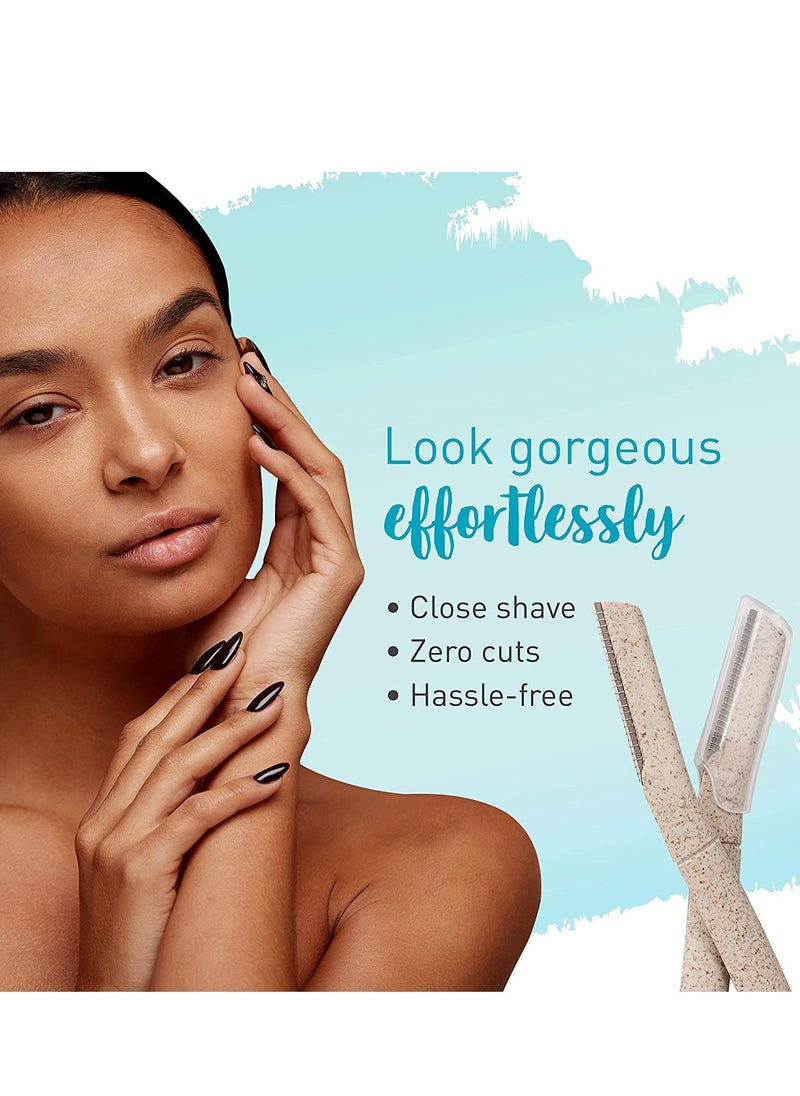 Sirona Blink Razor Women | Facial & Upper Lips Hair Removal, Eyebrow Shaper & Dermaplaning Tool - 3 Razors