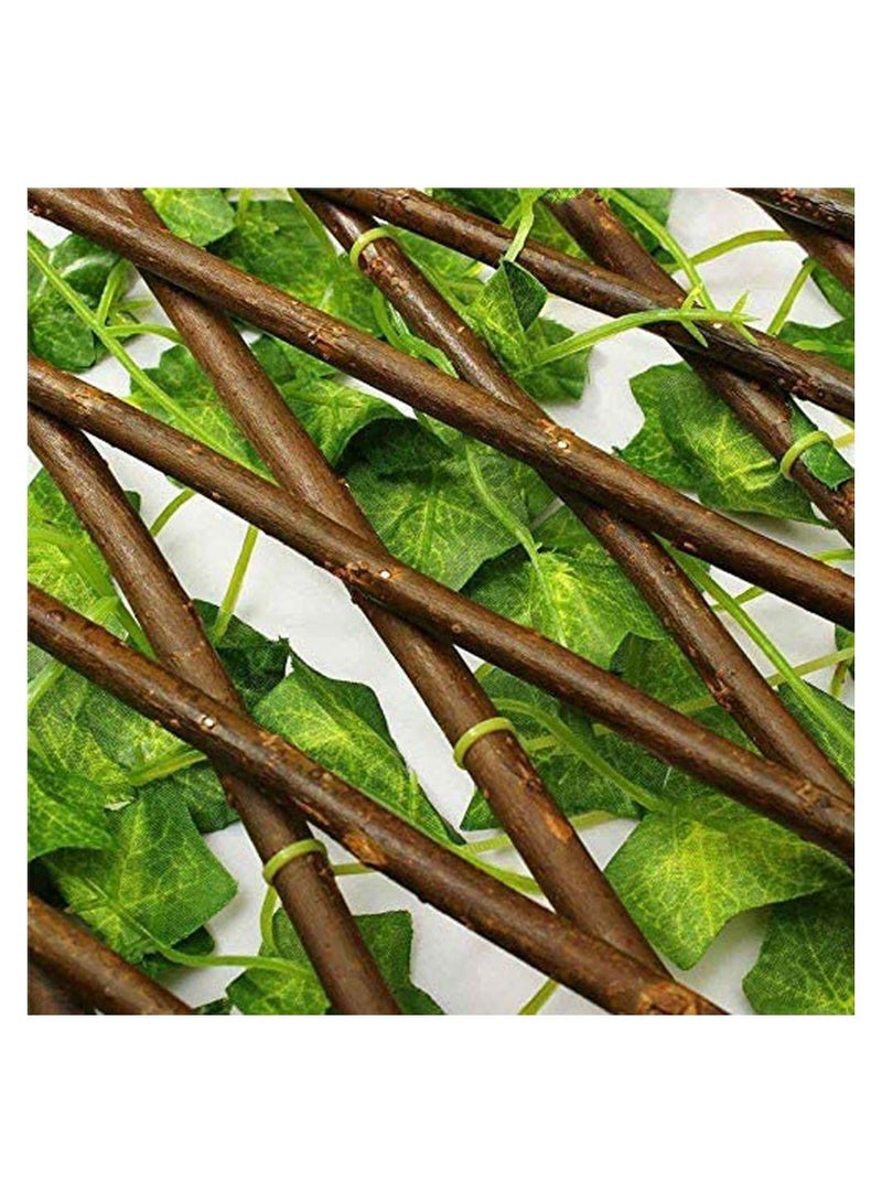 Generic FFD Expendable Wooden Wicker Fence with Green Leaves | 175x119x12 cm - Stylish Garden & Outdoor Décor  - Image 4
