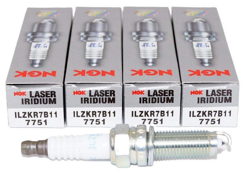 NGK Set 4pcs NGK Laser Iridium Spark Plugs Stock 7751 Nickel Core Tip Standard 0044in ILZKR7B11 - Image 2