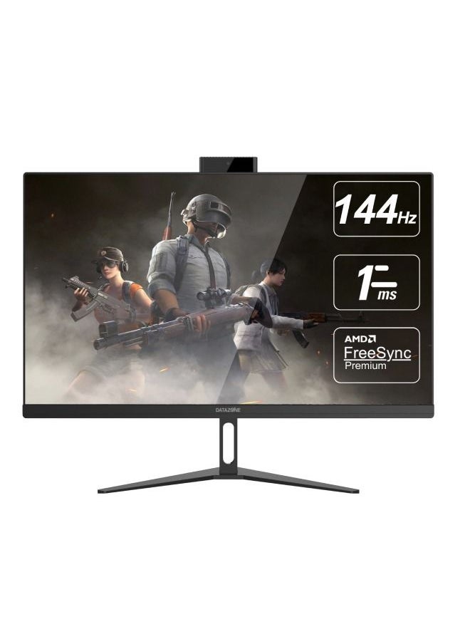 Datazone - Gaming Monitor 24 inch Full HD Resolution (1920x 1080) , AMD FreeSync, 1MS response time, 144hz Refresh rate Pop up Cam 3.0 MP with Mic, VA Panel, HDMI/DP/USB Frameless monitor DZ-24GEC - Image 1