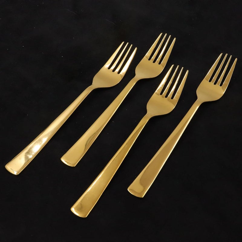 Putrika Spillbox Traditional Stainless Steel Gold ForkLuxury CurtleryBPA FreeNonToxicAntiRustFood Grade ForkDinnerwareTablewareDessert SpoonLength14cm Weight 19gms SSG Tea Fork Large4 - Image 1