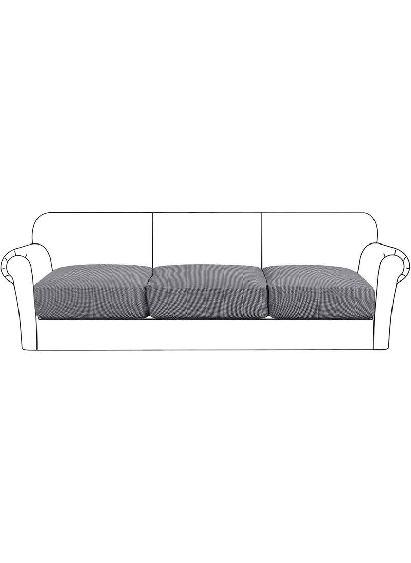 Flamingo P Flamingo P Stretch Individual Seat Couch Cushion Cover Sofa Cushion Furniture Protector Sofa Slipcover Cover Flexibility with Elastic Bottom 3 Seat Cushion Cover XL Charcoal Gray 