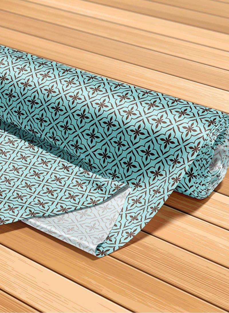 فيلاتو Ø¬Ù„Ø§Ø¨ÙŠØ© Ù…Ø®ÙˆÙŠØ± Ù…Ø²Ù‡Ø±Ø© Ø¨Ø§Ù„Ù„ÙˆÙ† Ø§Ù„Ø£Ø²Ø±Ù‚ ÙˆØ§Ù„Ø¨Ù†ÙŠ Ù…Ù† Ù‚Ù…Ø§Ø´ Ø­Ø±ÙŠØ± Ø§Ù„Ù„ÙŠÙ„ Ø¹Ø±Ø§Ù…Ù†ÙŠ Ø¨Ø§Ù„ÙŠØ§Ø±Ø¯Ø©ØŒ Ø¹Ø±Ø¶ 58 Ø¨ÙˆØµØ© - Image 5