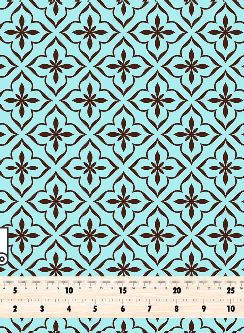 فيلاتو Ø¬Ù„Ø§Ø¨ÙŠØ© Ù…Ø®ÙˆÙŠØ± Ù…Ø²Ù‡Ø±Ø© Ø¨Ø§Ù„Ù„ÙˆÙ† Ø§Ù„Ø£Ø²Ø±Ù‚ ÙˆØ§Ù„Ø¨Ù†ÙŠ Ù…Ù† Ù‚Ù…Ø§Ø´ Ø­Ø±ÙŠØ± Ø§Ù„Ù„ÙŠÙ„ Ø¹Ø±Ø§Ù…Ù†ÙŠ Ø¨Ø§Ù„ÙŠØ§Ø±Ø¯Ø©ØŒ Ø¹Ø±Ø¶ 58 Ø¨ÙˆØµØ© - Image 4