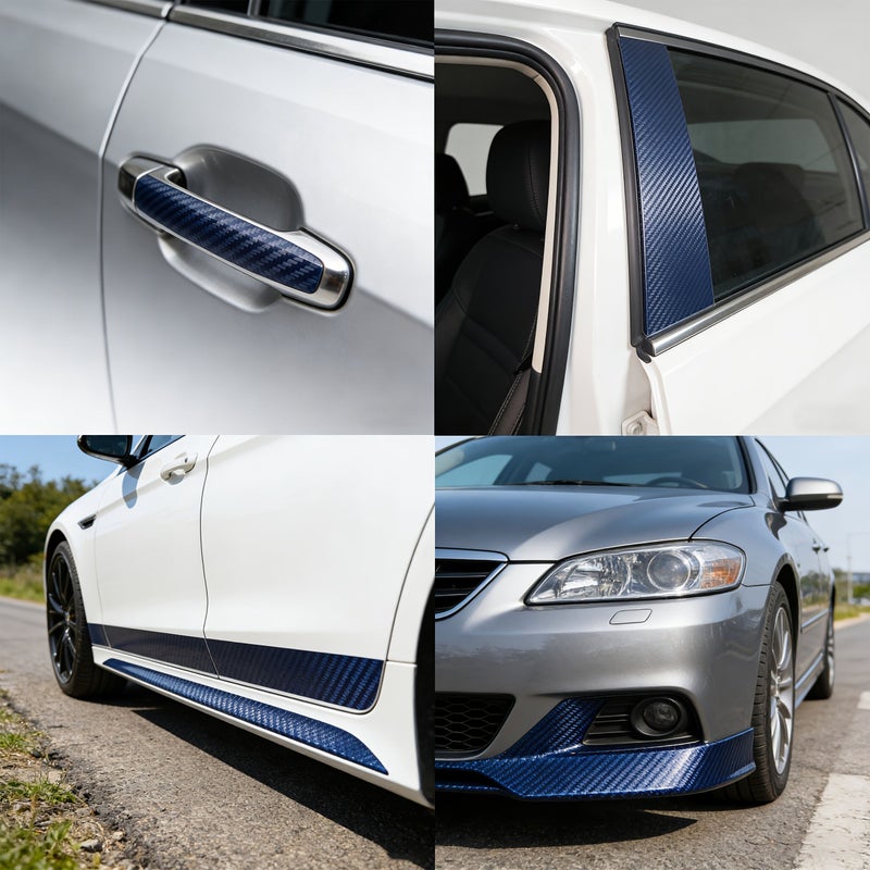 3D Woven Texture Car Decal Wrap 2in Wide Carbon Fiber Style Scratch Resistant Protective Film Decorative Sticker For Door Edge Sill Mirror Body Trim - Image 4