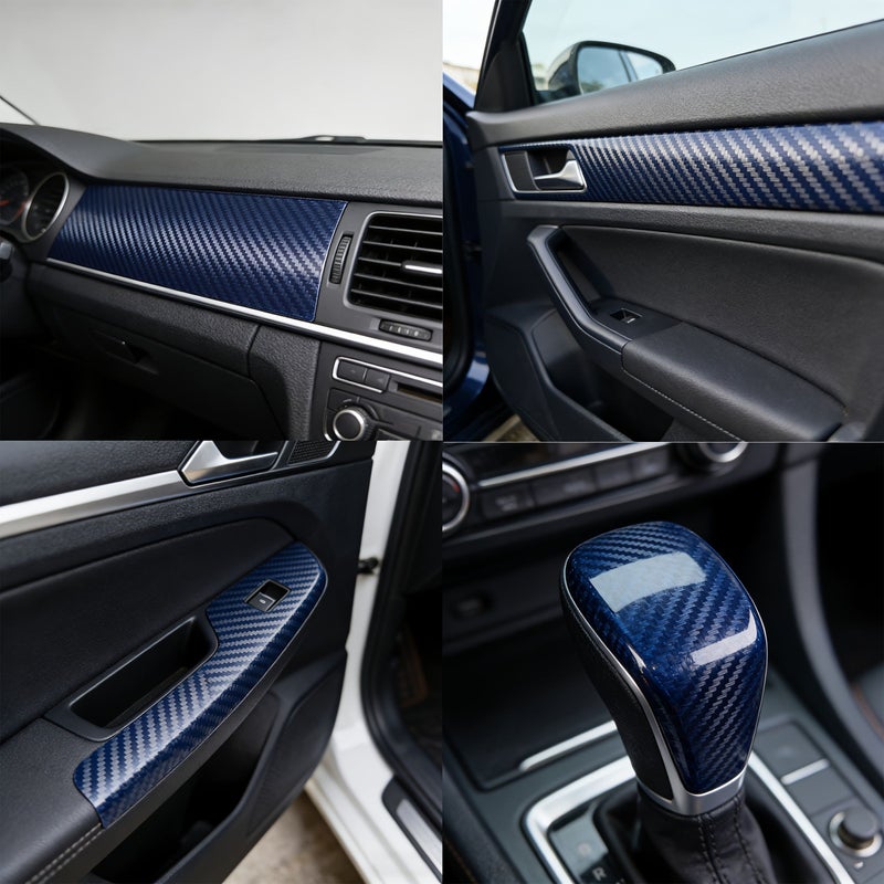 3D Woven Texture Car Decal Wrap 2in Wide Carbon Fiber Style Scratch Resistant Protective Film Decorative Sticker For Door Edge Sill Mirror Body Trim - Image 5