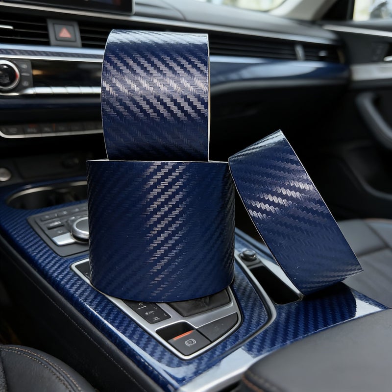 3D Woven Texture Car Decal Wrap 2in Wide Carbon Fiber Style Scratch Resistant Protective Film Decorative Sticker For Door Edge Sill Mirror Body Trim - Image 3