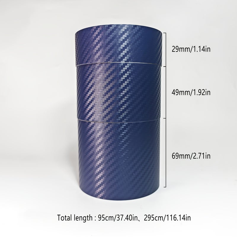 3D Woven Texture Car Decal Wrap 2in Wide Carbon Fiber Style Scratch Resistant Protective Film Decorative Sticker For Door Edge Sill Mirror Body Trim - Image 2