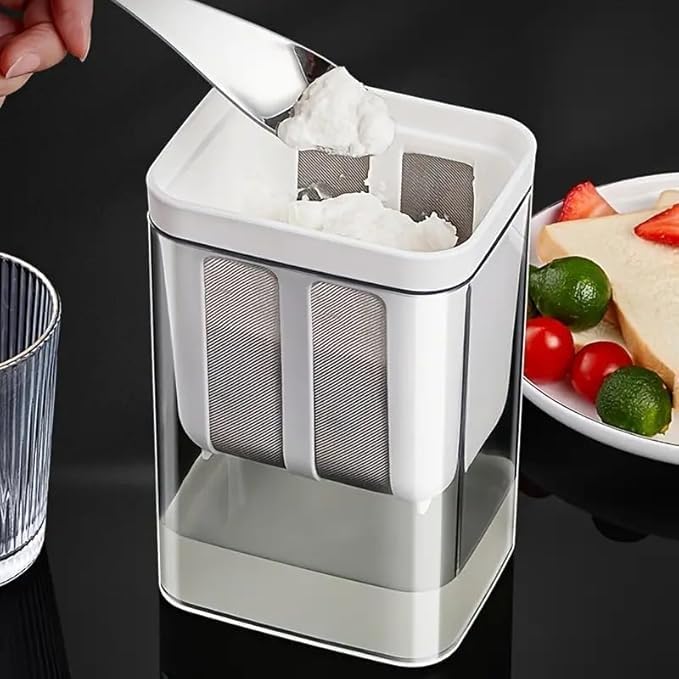 Dhanurdhar 1100ml Yogurt Maker Strainer Multipurpose Yogurt Filter with Fine Mesh Bag Lid Reusable Greek Yogurt Pouch Filter Kitchen Whey Separator Tool for Yogurt Juice Tea Nut Milk Cheese  - Image 3