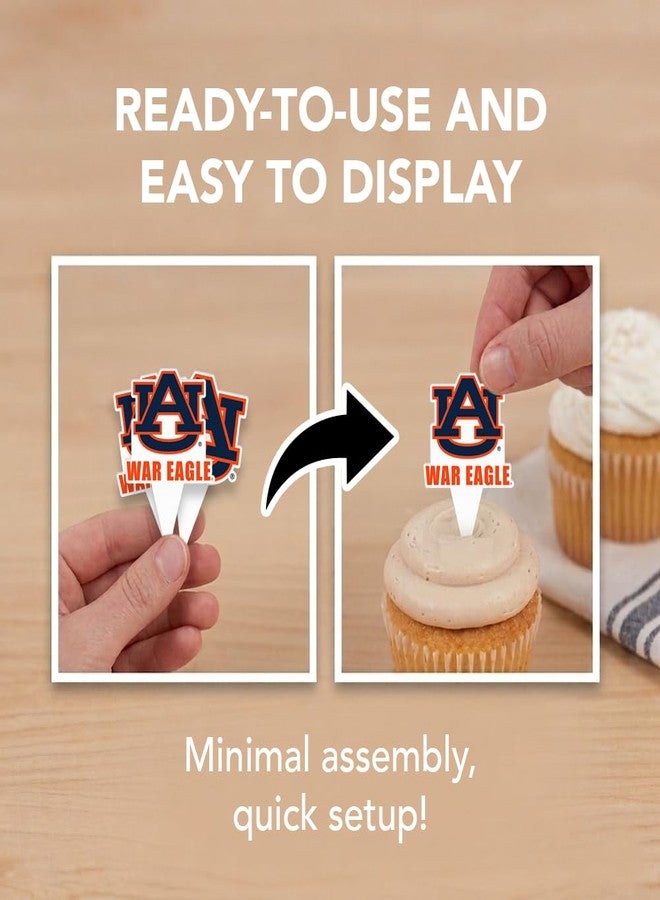 Desert Cactus Auburn Tigers Food Picks, Cupcake Toppers, 25 pcs - Image 3
