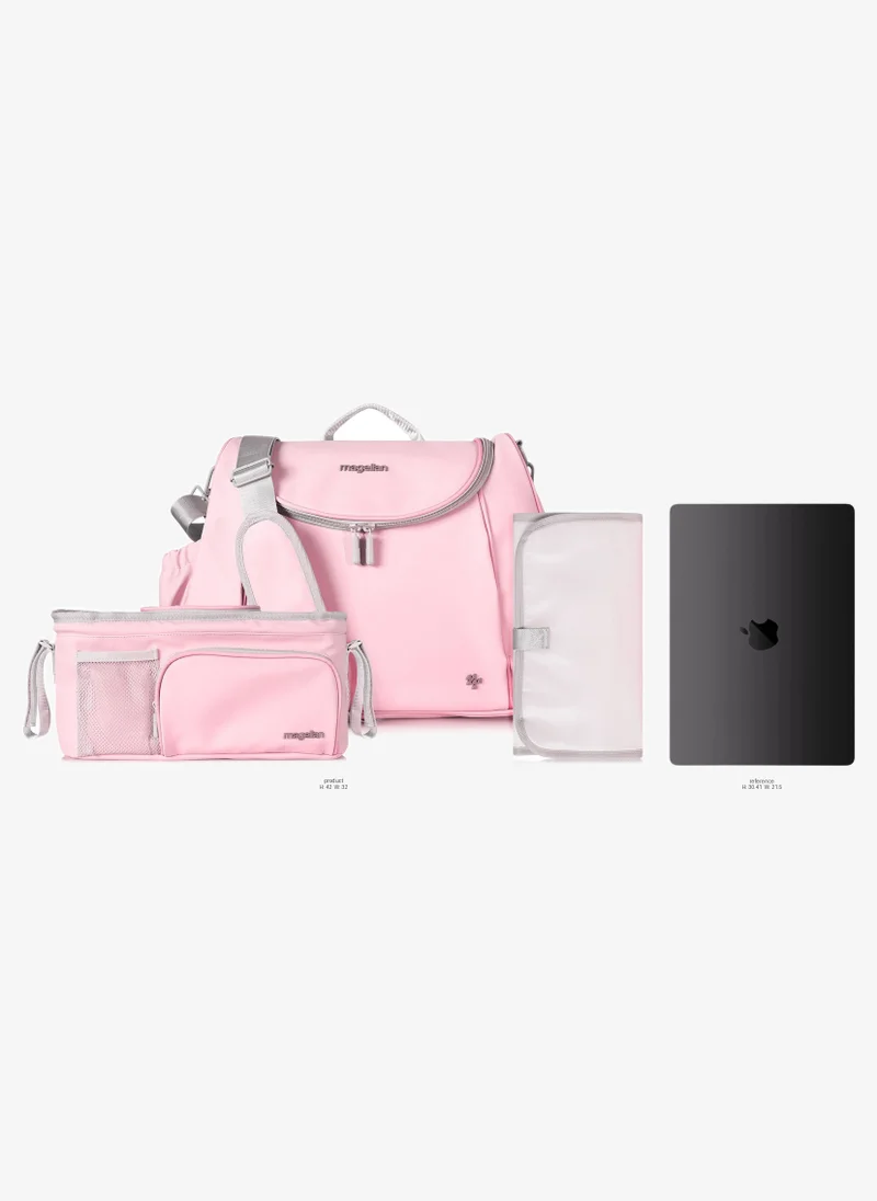 Magellan Mummy Collection Backpack Baby Gear 2Pc Set Diaper Bag 16" + Organizer 7" From Magellan 199MA202/2P-Pink