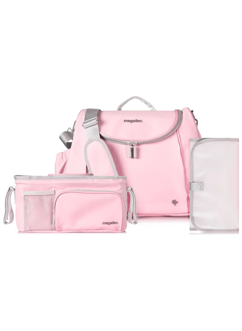 Magellan Mummy Collection Backpack Baby Gear 2Pc Set Diaper Bag 16" + Organizer 7" From Magellan 199MA202/2P-Pink