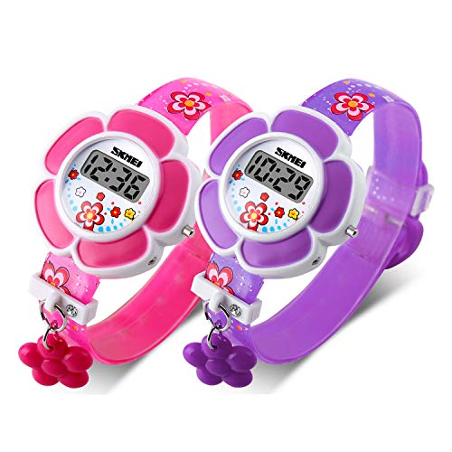 SNE Kids Watch Girl Flower Shape Watch Novelty Cartoon Digital Watch 1144 - Image 1