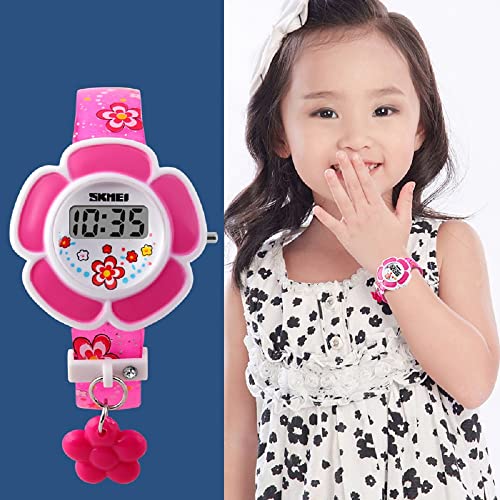 SNE Kids Watch Girl Flower Shape Watch Novelty Cartoon Digital Watch 1144 - Image 2