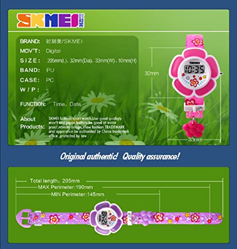 SNE Kids Watch Girl Flower Shape Watch Novelty Cartoon Digital Watch 1144 - Image 5