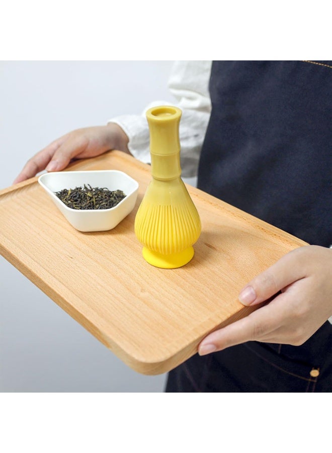 دوغي Silicone Matcha Whisk Food Grade Resin Brush for Green Tea with Holder Yellow Everyday Use Home Tea Ceremony - Image 3