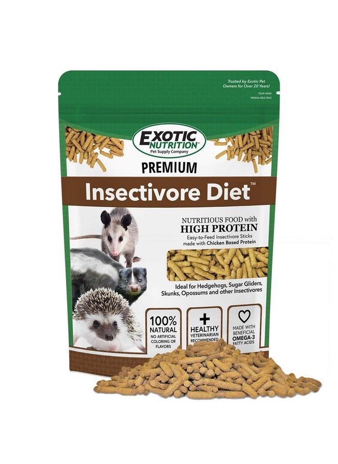 EXOTIC NUTRITION Premium Insectivore Diet (2.5 lb.) - Healthy Nutritious Chicken Based High Protein Pellet Diet - for Sugar Gliders, Hedgehogs, Opossums, Skunks & Other Insectivores  - Image 1