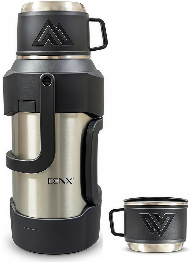 Denx Stainless Steel Vacuum Flask 3L , 24-48 Hr Hot & Cold Drink , Portable Travel Jug - Image 1