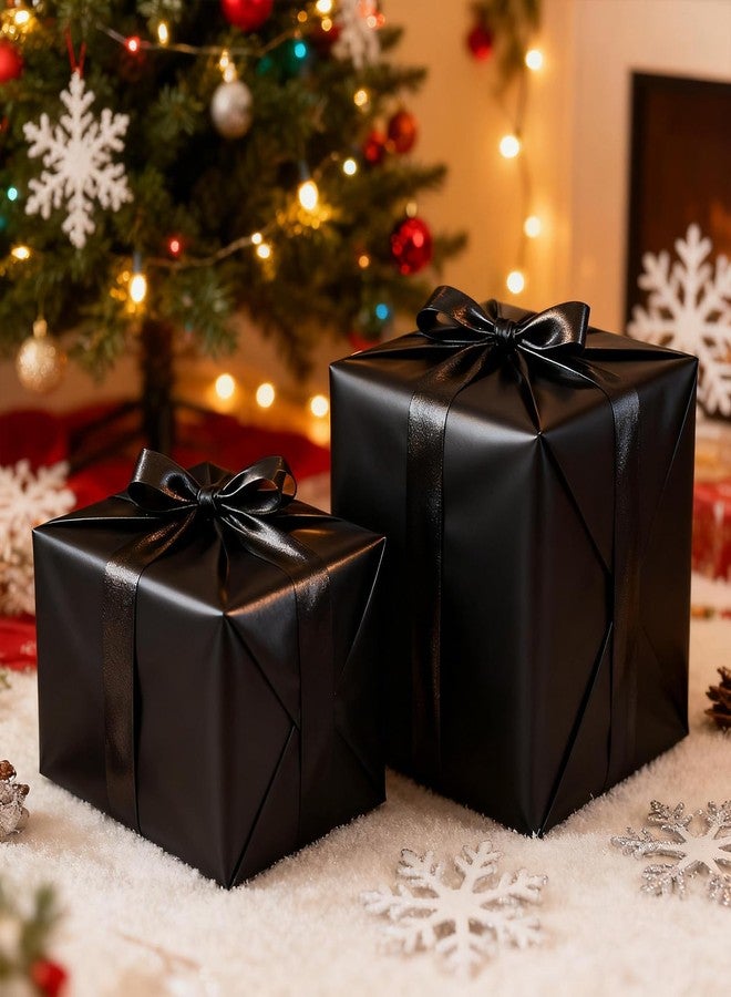 LaRibbons Black Wrapping Paper, Solid Color Matte Metal Gift Paper Roll - 17 Inch x 33 Feet, Gift Wrapping Paper for Christmas, Valentine's Day, Wedding, Birthday - Image 5