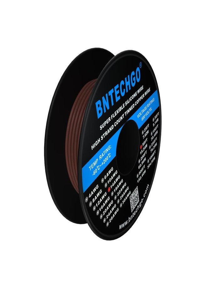 BNTECHGO 14 Gauge Silicone Wire Spool 50 ft Brown Flexible 14 AWG Stranded Tinned Copper Wire - Image 2