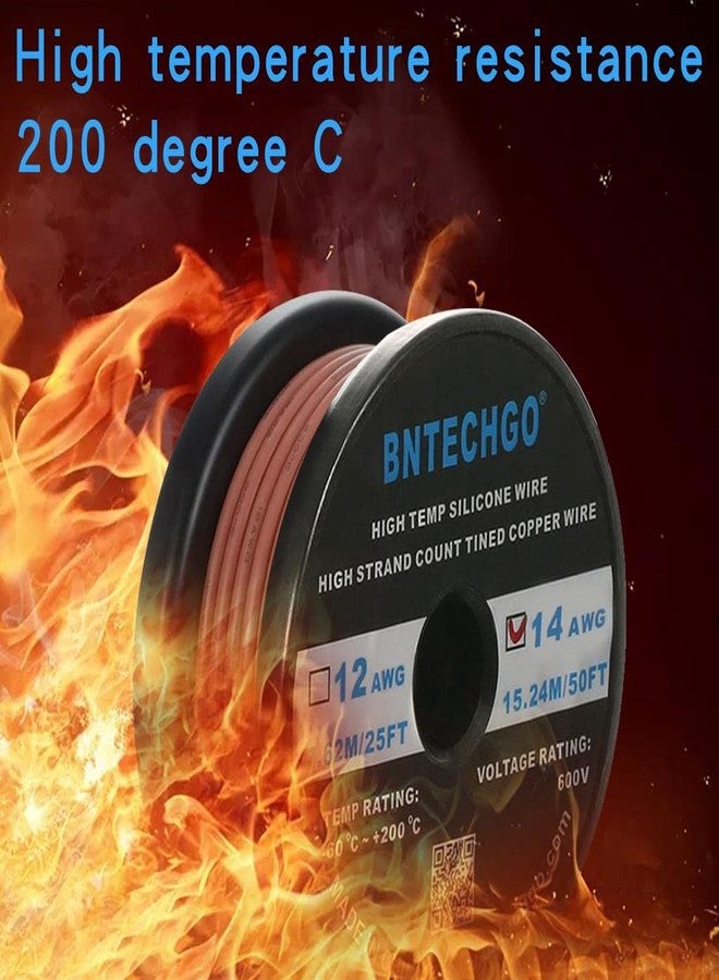 BNTECHGO 14 Gauge Silicone Wire Spool 50 ft Brown Flexible 14 AWG Stranded Tinned Copper Wire - Image 5