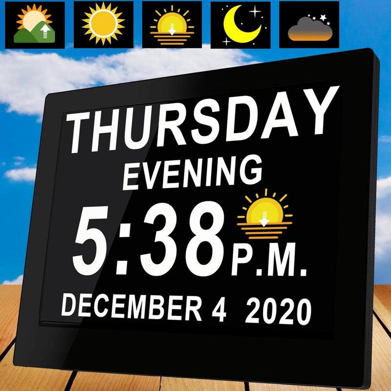 VÃ©faÃ®Ã® 20 Alarms Digital Clock 8 INCH Large with 1280 * 800P HD, Auto DST, Custom Reminders, 6 Display, 7 Color Modes, 10-Level Auto Dimmer, Clock for Seniors & Schoolkids- with Remote - Image 1