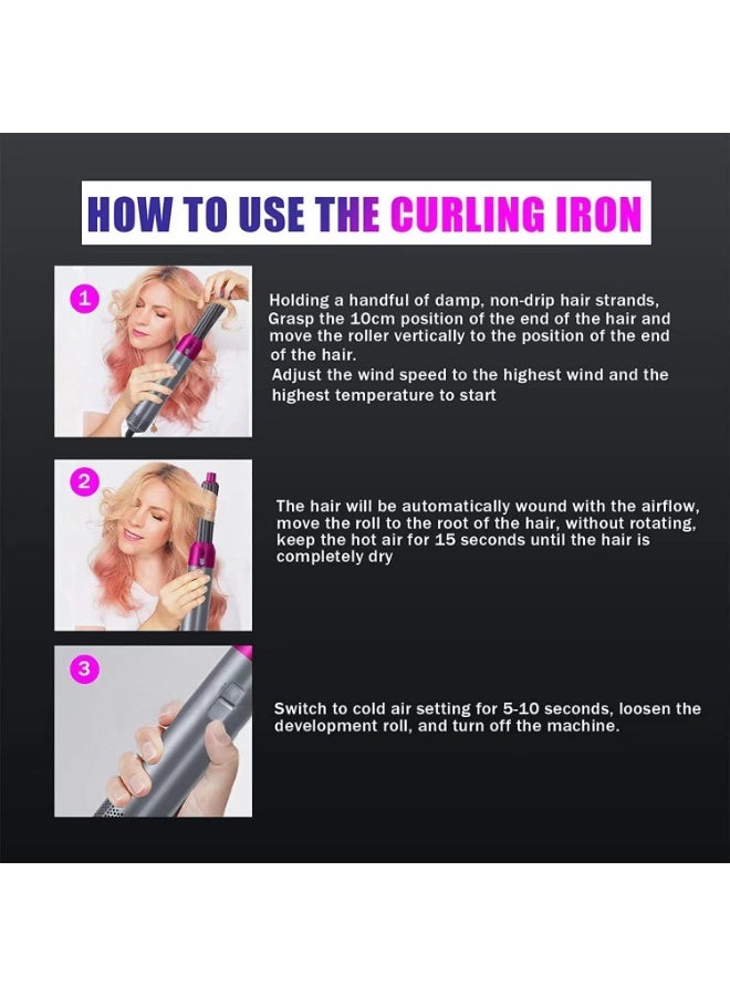 PRO Hair Dryer Brush 5-in-1 Hot Air Styler - Versatile Curling, Straightening, and Drying Brush with Interchangeable Attachments  - Image 5