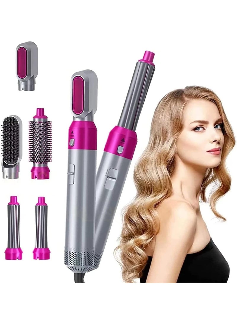 PRO Hair Dryer Brush 5-in-1 Hot Air Styler - Versatile Curling, Straightening, and Drying Brush with Interchangeable Attachments  - Image 1