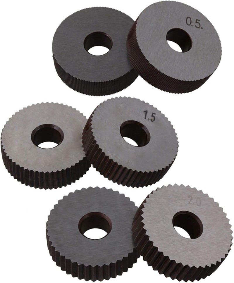 CNBTR 0.5mm 1.5mm 2mm Pitch Single Wheel with 1.0mm Pitch Straight Linear Knurling Tool Set of 7 - Image 2