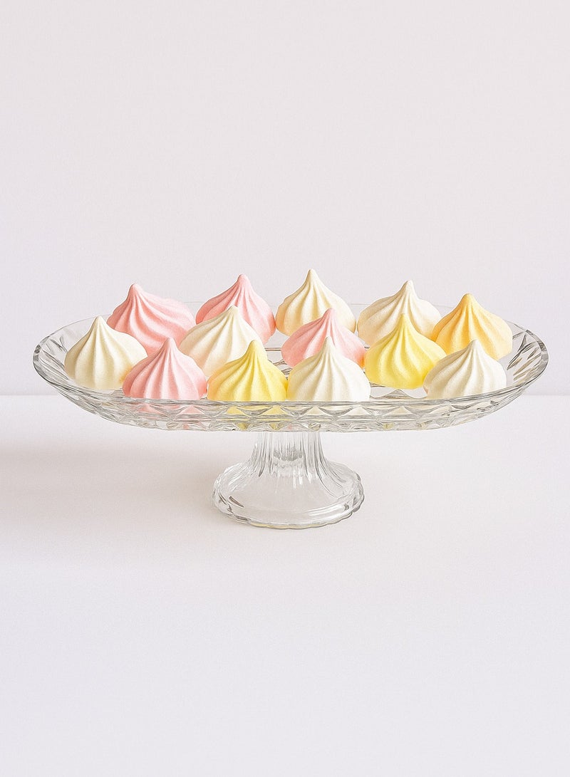 جوزيل طبق زجاجي فاخر مع قاعدة بشكل دائري 19×14×12 سم - Image 2