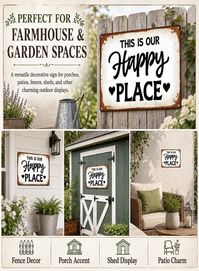 Funnysign Garden Gifts This Is Our Happy Place Vintage Gardening Tin Sign for Home Garden Patio Greenhouse Yard Decor 8 X 12 Inch (9748) - Image 5