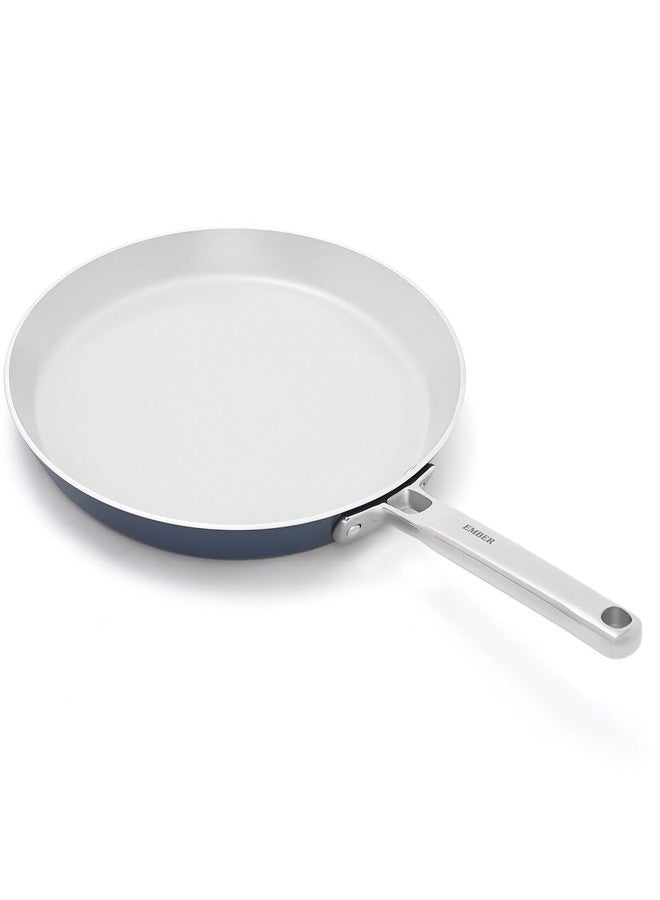 Ember Cookware مقلاة إمبر أرسيللا سيراميك غير لاصقة 28 سم | أواني طهي غير لاصقة للطهي بالحث | مقلاة غير سامة للروتي والشاباتي | معتمدة من ISI | مقلاة طهي سيراميك | مقبض فولاذي | ضمان 5 سنوات | أزرق - Image 1