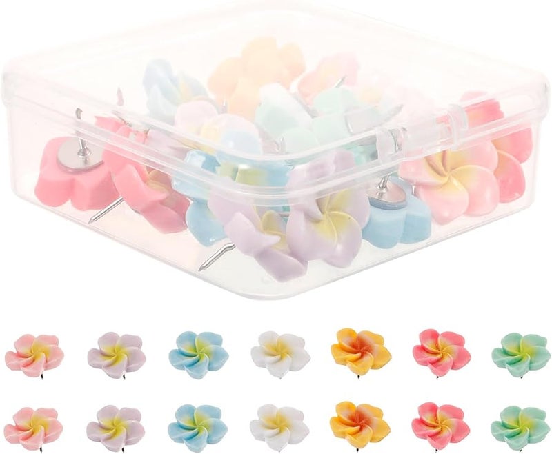21 Pcs Floral Push Pins for Cork Board Decorative Thumb Tacks Set for Photo Wall Office Home Bulletin Board - Image 1