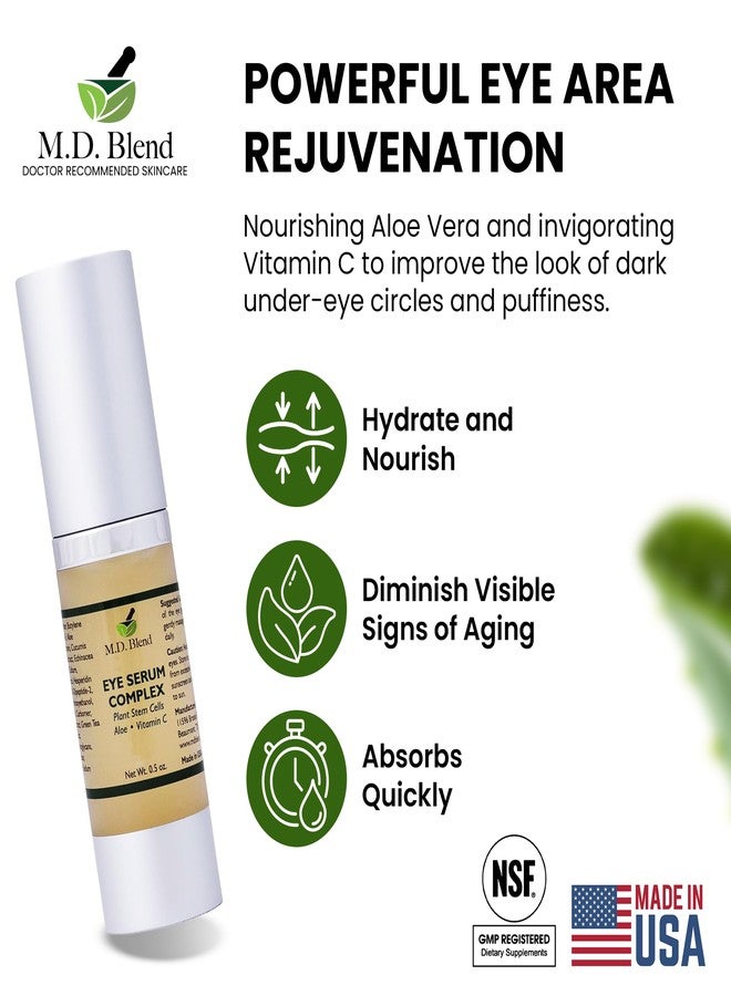 M.D. Blend Plant Stem Cell Eye Serum Complex | Aloe Vera, Vitamin C | Hydrating Eye Treatment | Airless Pump - 15ml - Image 2
