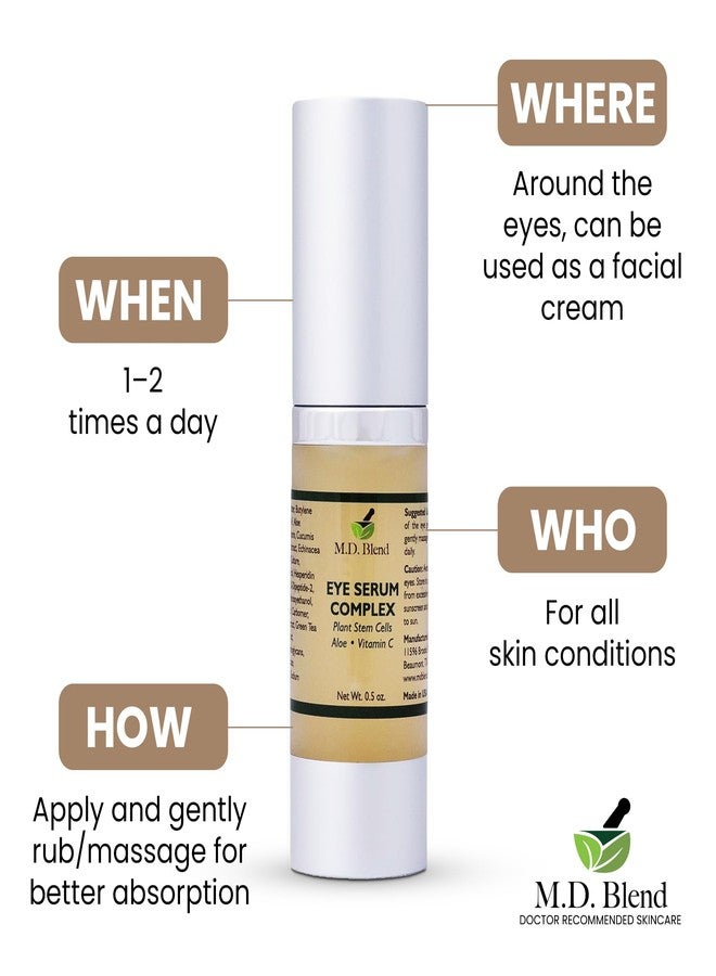 M.D. Blend Plant Stem Cell Eye Serum Complex | Aloe Vera, Vitamin C | Hydrating Eye Treatment | Airless Pump - 15ml - Image 4