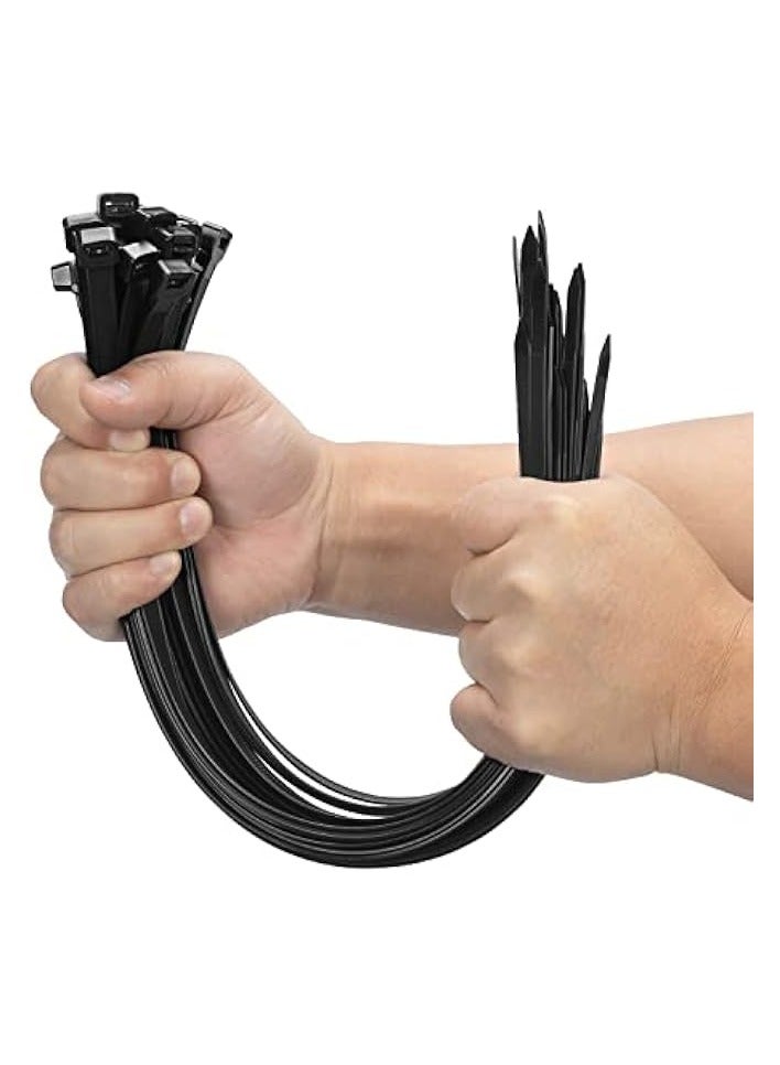 Green Tiger 100PCS 20 inch Black Heavy Duty Zip Ties Cable Ties, 500mm x 9mm, 175 LBS Ultra Strong Plastic Wire Ties, Large Cable Ties Extra Long Tie Wraps, Indoor and Outdoor UV Resistant