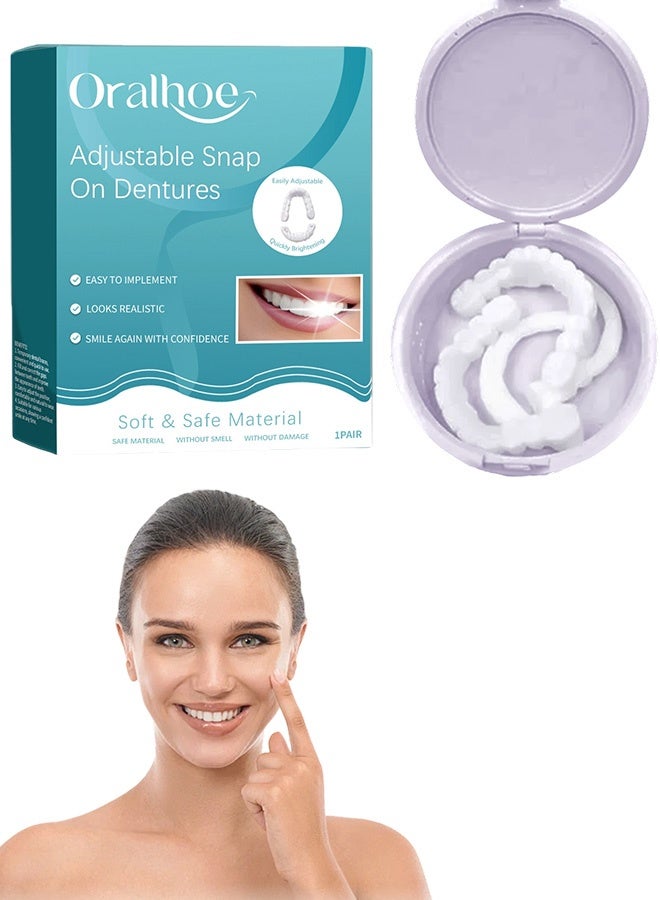Snap-Fit on Dentures Are Adjustable, Comfortable and Natural, and Come With Braces to Correct Gaps Between Teeth - Image 1