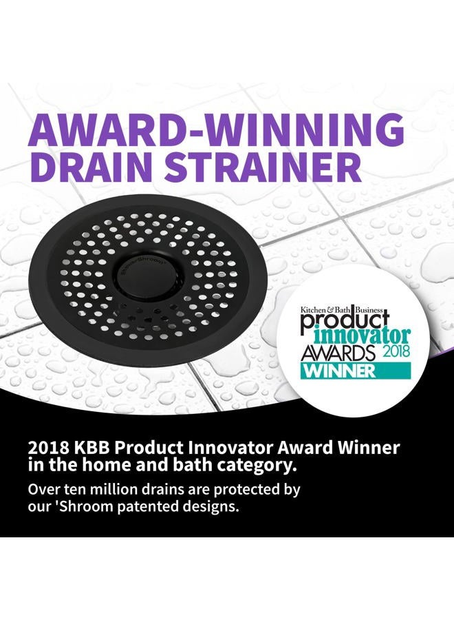 Shower Shroom Ultra Matte Black Hair Catcher, Stainless Steel Drain Protector, Fits All Shower Drains - Image 2