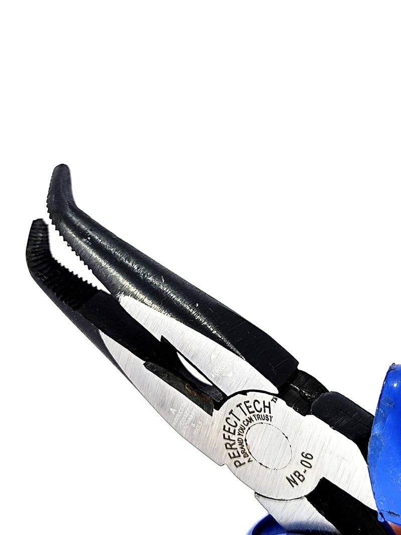 PERFECT TECH Combo 2 Pcs 6" Bend Node Pilier Wrench (Red & Blue) | Long Nose Piliers | Bent Nose Piliers | Electronics Outside | Multipurpose works | Non-Slip Handle | Piliers set tools - Image 5