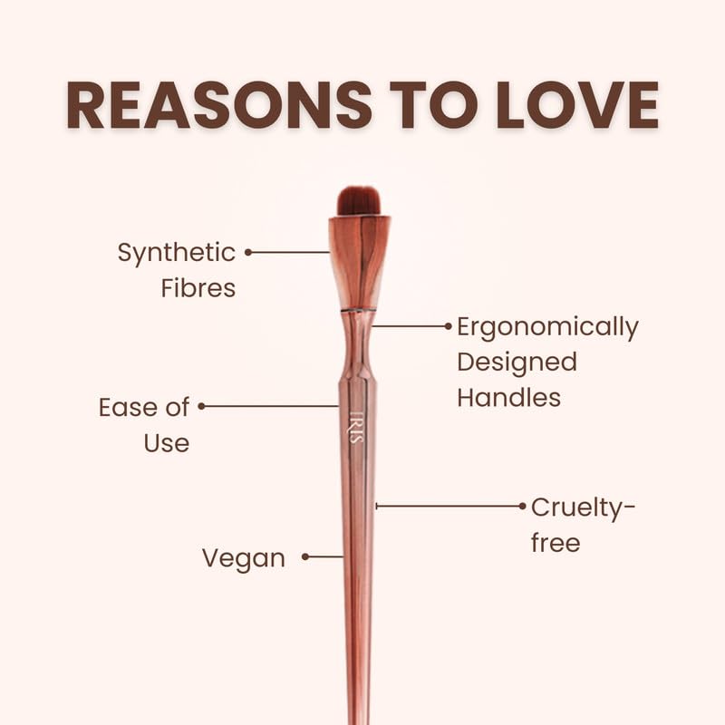 Iris Cosmetics Iris Luminous HD Makeup Brush – Eyebrow & Lip Brush for Precision, Versatile Professional Cosmetic Tool, Rose Gold Finish, Expert Application - Image 2