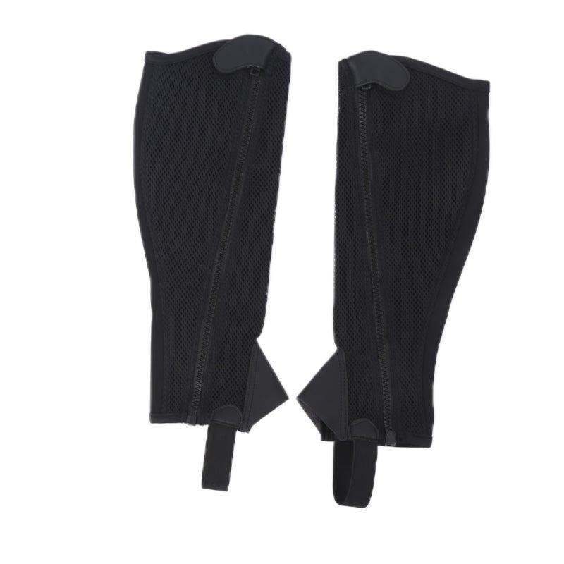 Children Half Chap: Faux Leather Surface Super Fiber Lining - Close Fitting Comfortable Full-Length Zipper Equestrian Half Chap for Kids Horse Riding Protection - Image 3